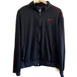 Nike black and red striped zip up lightweight jacket